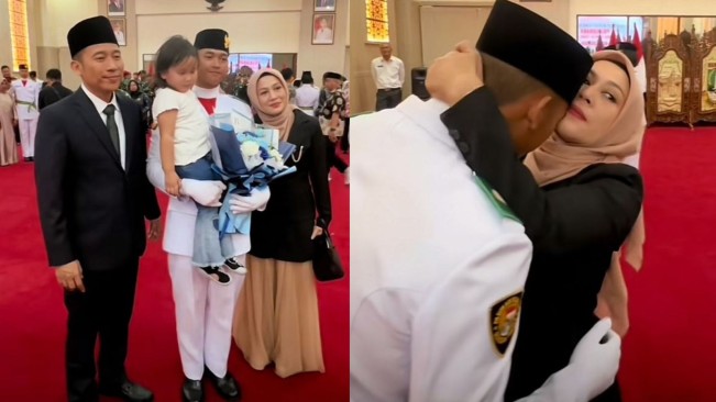 Denny Cagur Saat Pengukuhan Anak Sulungnya Jadi Paskibraka Banten 2025 (instagram)